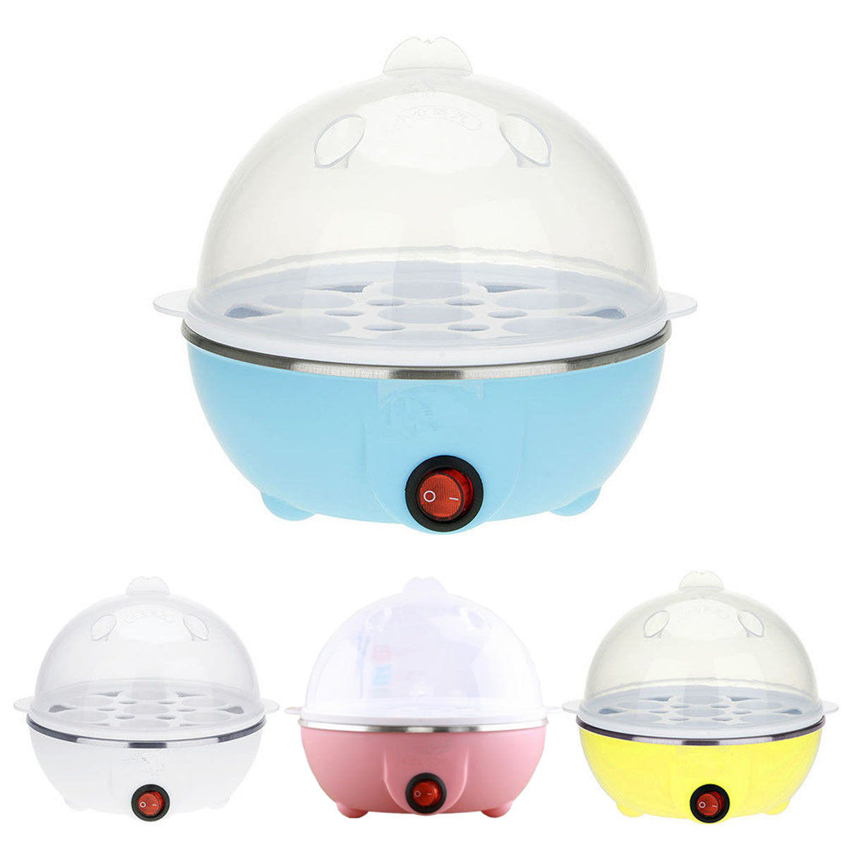 Clear 7 Eggs Electric Auto Egg Boiler Steamer Breakfast Cooker Kitchen Cookware