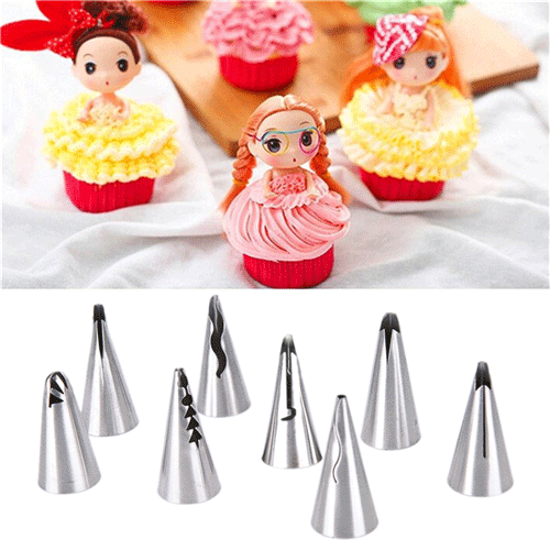 Honana CF-PN10 10Pcs Stainless Steel Russian Tulip Dress Icing Piping Nozzles Cake Baking Tools