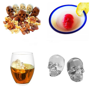 KCASA 3D Skull Flexible Silicone Ice Cube Mold Tray Easy Release Realistic Skull Ice Cube Maker