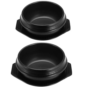 Korean DOLSOT Bowl Big Sized Earthenware Stone Pot Bibimbap Cooking + Trivet Set Rice Bowl