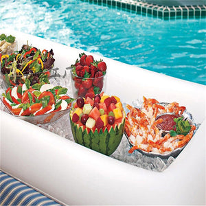 Inflatable Salad Bar Buffet Ice Bucket Outdoor Swimming Pool Decoration Food Supplies Portable Blow Up Food and Beverage Cooler and Server with Drain Plug