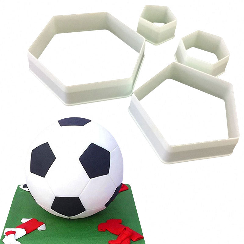 4pcs Football Fondant Cutter Plastic Cutter Fondant Molds Cake Decorating Molds Cake Moulds Chocolate  Moulds Baking Mold