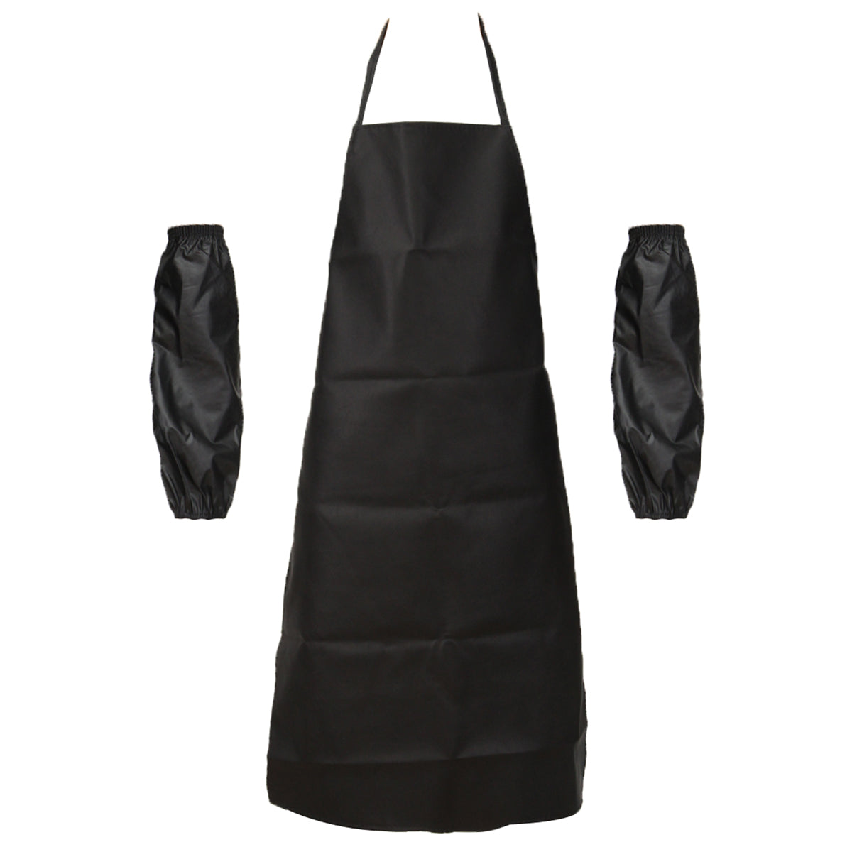 Waterproof Anti-Oil Restaurant Cooking Chef Leather Apron With Cuff Oversleeve Kitchen Aprons