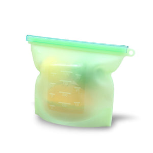 Reusable Silicone Food Fresh Bags Fridge Food Storage Containers Refrigerator Sealed Bag Kitchen Vegetable Fruits Ziplock Bags Silicone Vacuum Food Fresh Bags