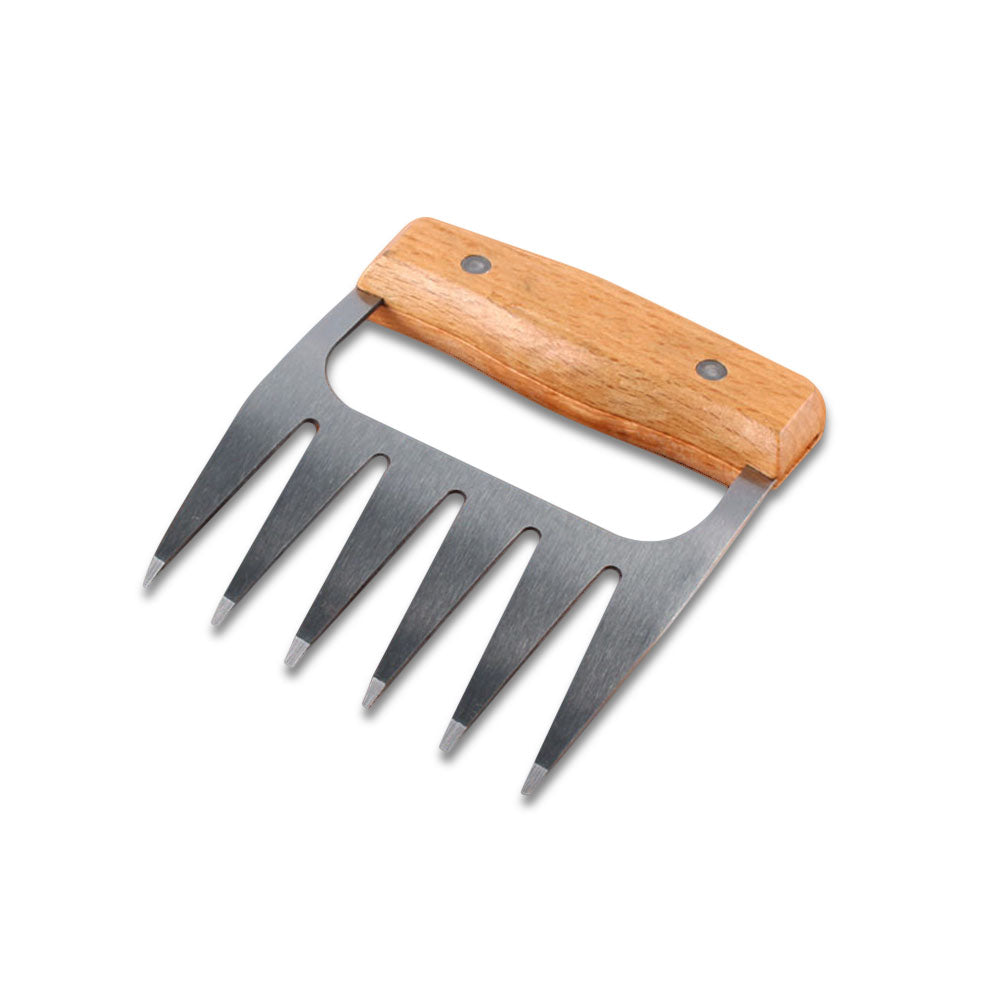 2pcs Bear Claws Meat Divider Meat Shredding Claws Torining Pork Tools Stainless Steel BBQ Forks With Wooden Handle Meat Chopper