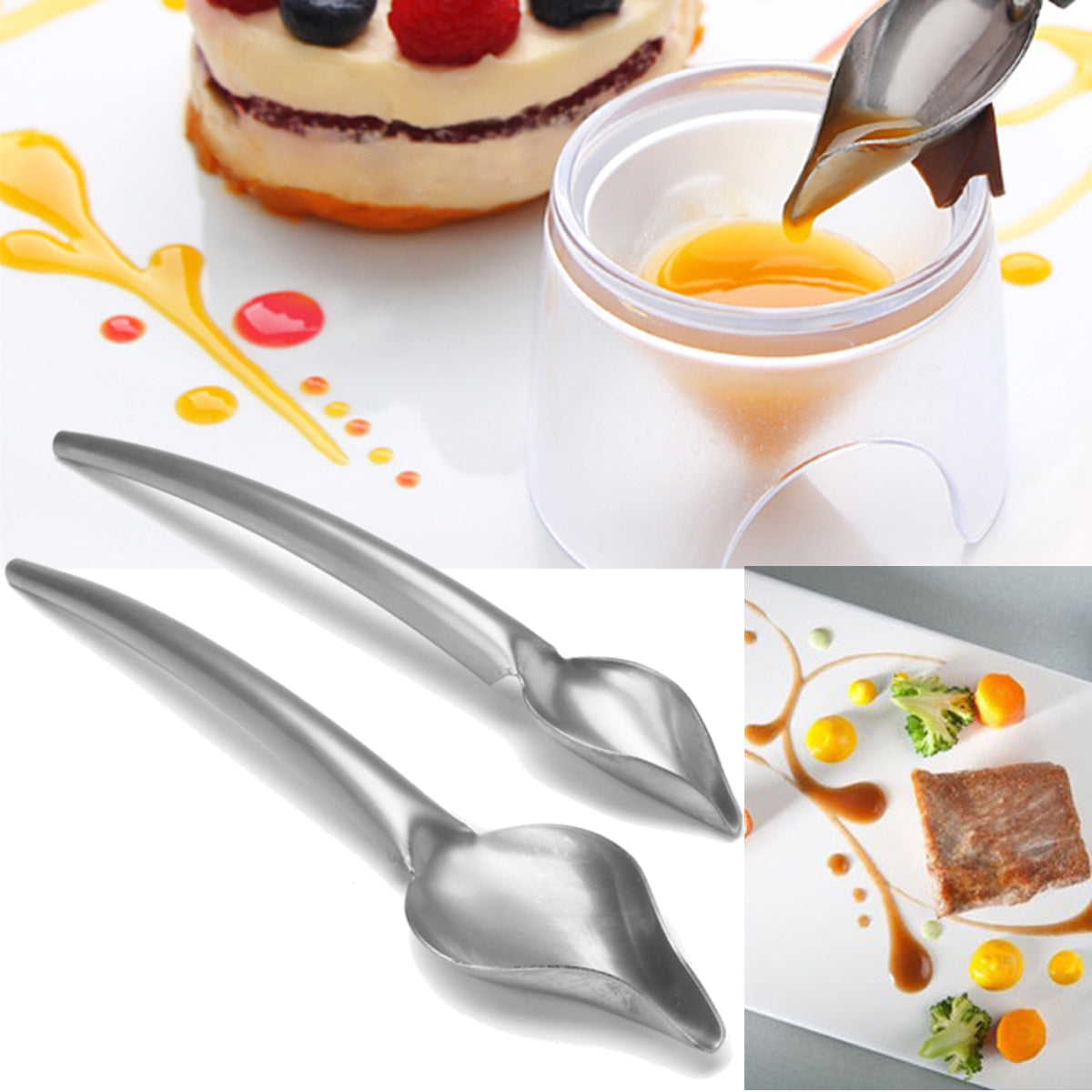 Deco Spoon Decorate Food Draw Design Sauce Dressing Plate Dessert Decorations Tools