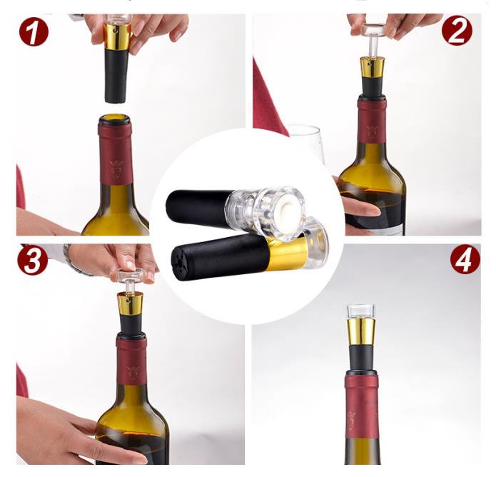 KCASA KC-SP101 Red Wine Vacuum Retain Freshness Bottle Stopper Preserver Sealer Plug