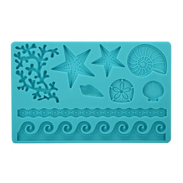 Silicone Adorable Coral Starfish Shell Ocean Embossing Cake Mold Mould Kitchen Tool