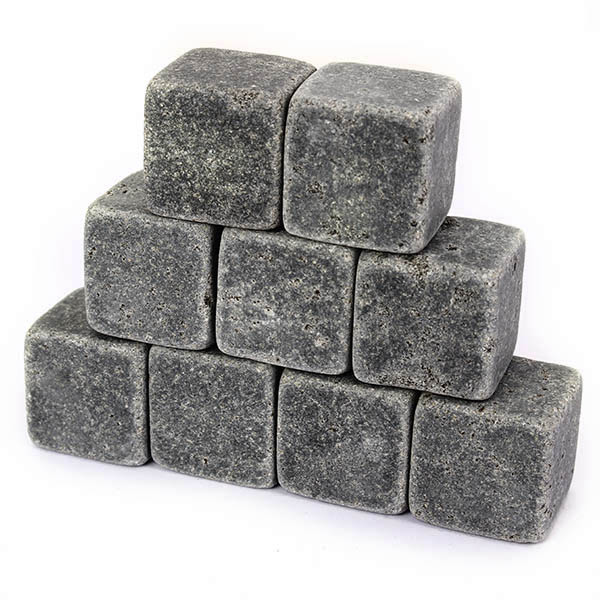 9Pcs Whiskey Stones Rocks Ice Cubes Velvet Bag Whisky Rocks Beer Ice Stone 