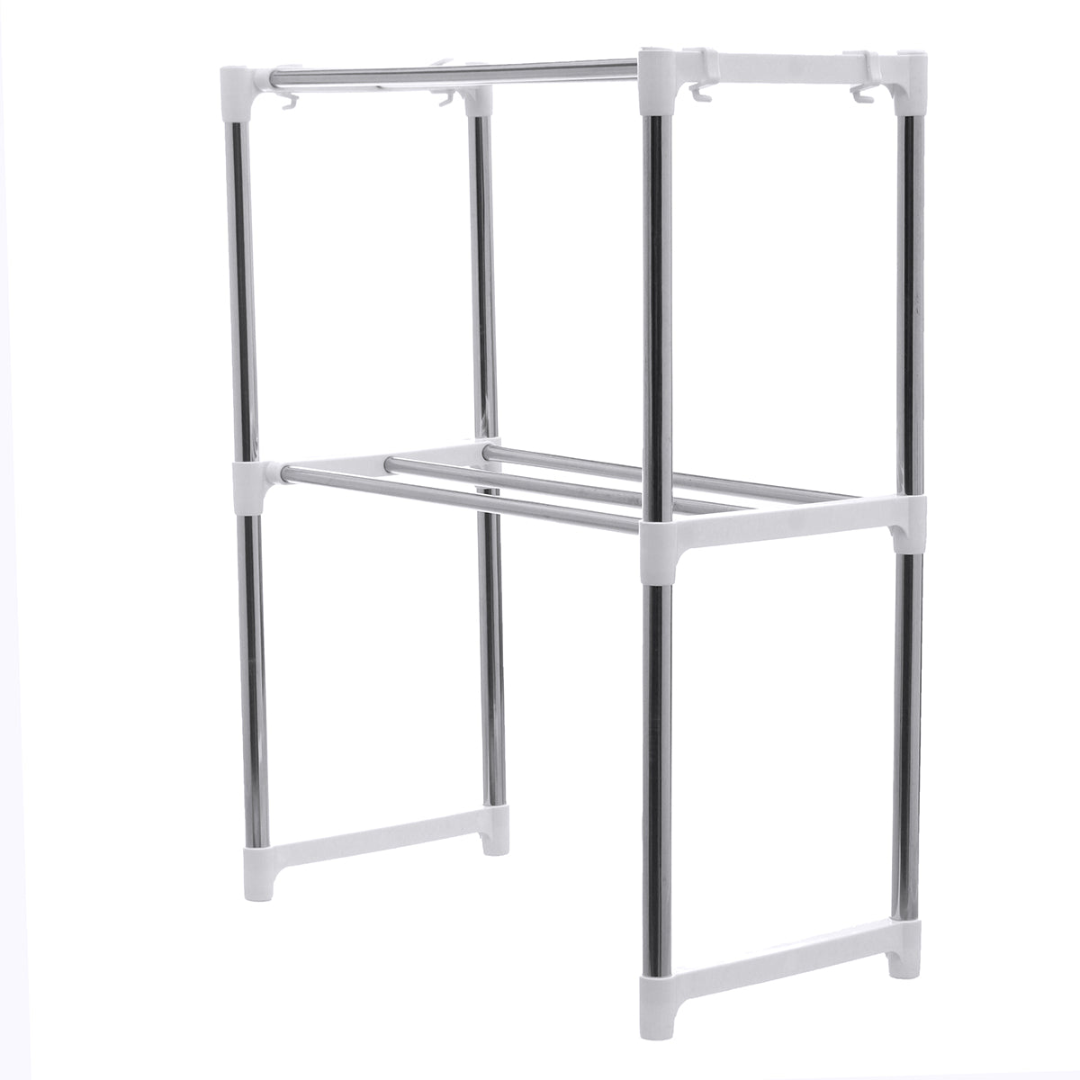 495-850mm Storage Shelf Double-layer Multi-function Telescopic Framework Kitchen Storage Rack