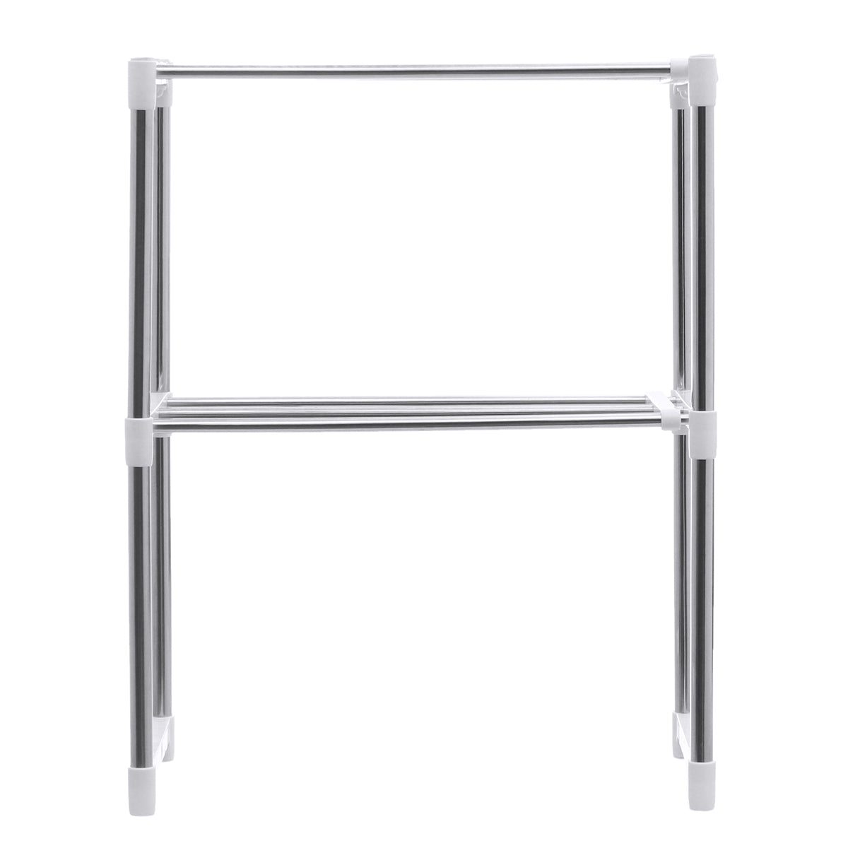 495-850mm Storage Shelf Double-layer Multi-function Telescopic Framework Kitchen Storage Rack