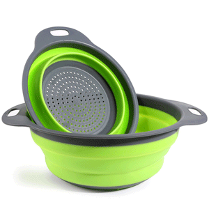 Honana CF-CO2 Silicone Foldable Colanders Strainer Drain Basket Fruit Vegetable Cleaning Basket