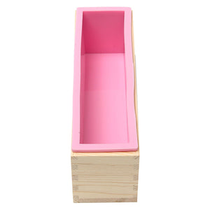 Wooden Loaf Soap Mould Silicone With Lid Making Baking Tool Cake Biscuit Cutter Baking Mold