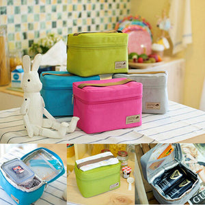 Waterproof Portable Picnic Insulated Zipper Storage Box Tote Lunch Bag Travel Supplies Oxford Cloth 