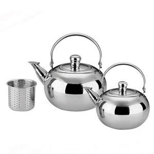 1/1.5/2/2.5L Stainless Steel Tea Pot Coffee Pot with Tea Strainer Infuser Filter 