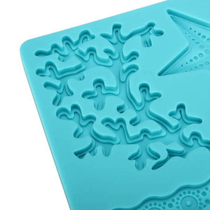 Silicone Adorable Coral Starfish Shell Ocean Embossing Cake Mold Mould Kitchen Tool