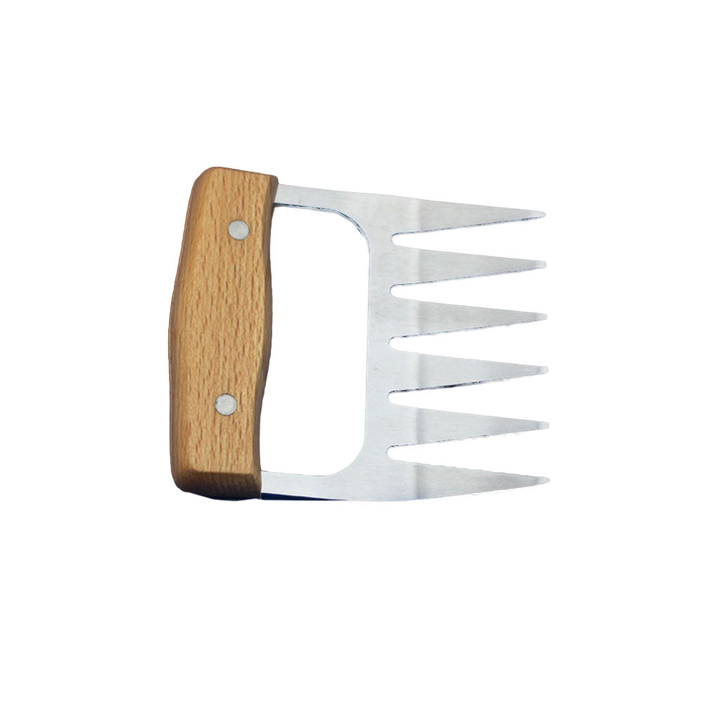 2pcs Bear Claws Meat Divider Meat Shredding Claws Torining Pork Tools Stainless Steel BBQ Forks With Wooden Handle Meat Chopper