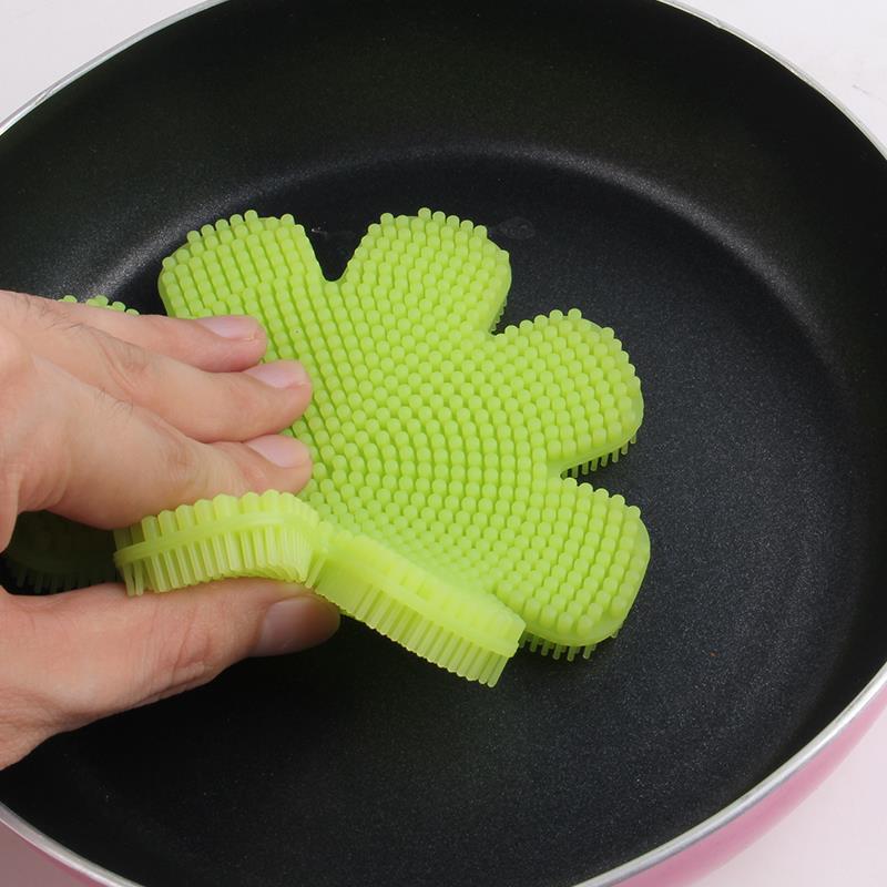 KCASA KC-SC47 Flower Shape Silicone Dish Bowl Vegetable Fruit Cleaning Brush Heat Resistant Coaster 