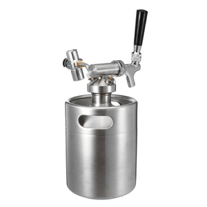 KCASA KC-BK8 4L/2L Stainless Steel 304 Beer Mini Keg Homebrew Keg Mini CO2 Regulator Air pressure Faucet Can Red Wine Brewing Bottle Wine Making Tools