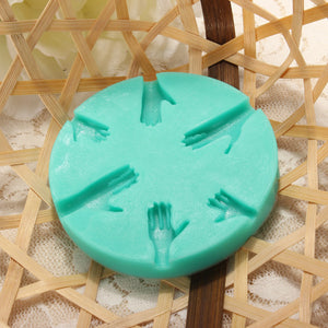 3D Silicone 6pcs Palm Cake Mold Fondant Chocolate Mold