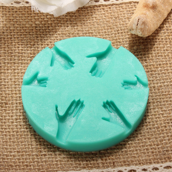 3D Silicone 6pcs Palm Cake Mold Fondant Chocolate Mold