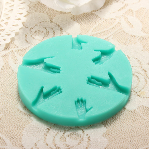 3D Silicone 6pcs Palm Cake Mold Fondant Chocolate Mold