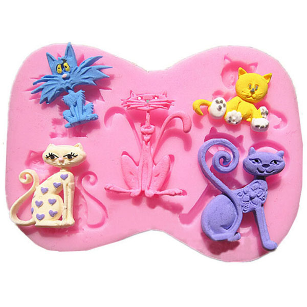 3D Silicone Cat Shape Cake Mold Fondant Cake Decoration