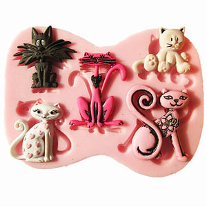 3D Silicone Cat Shape Cake Mold Fondant Cake Decoration