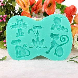 3D Silicone Cat Shape Cake Mold Fondant Cake Decoration