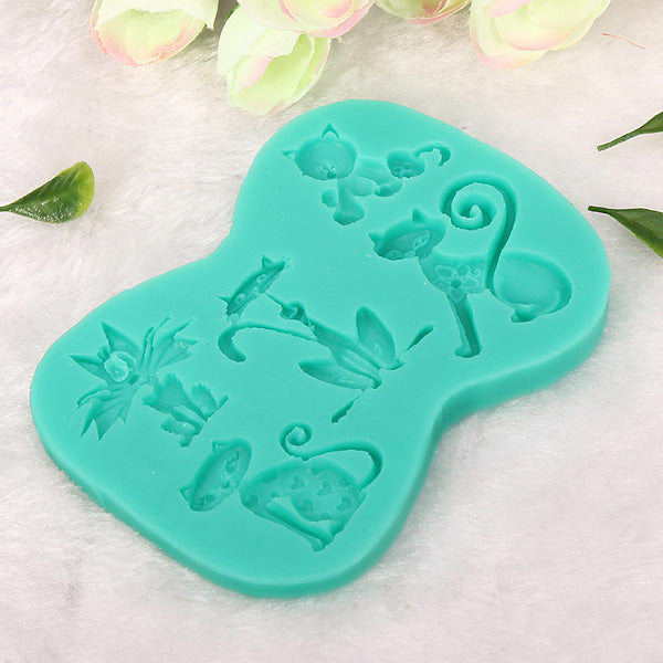 3D Silicone Cat Shape Cake Mold Fondant Cake Decoration