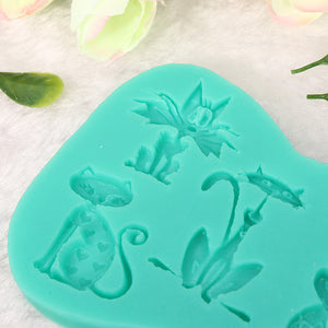 3D Silicone Cat Shape Cake Mold Fondant Cake Decoration