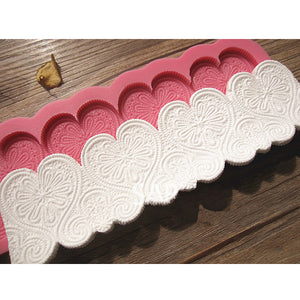 Heart Shape Silicone Fondant Lace Mold Cake Decorating Mould