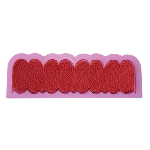 Heart Shape Silicone Fondant Lace Mold Cake Decorating Mould