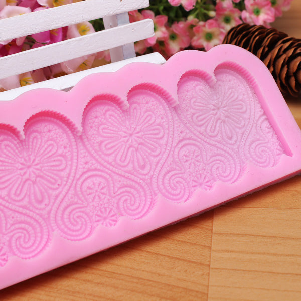 Heart Shape Silicone Fondant Lace Mold Cake Decorating Mould