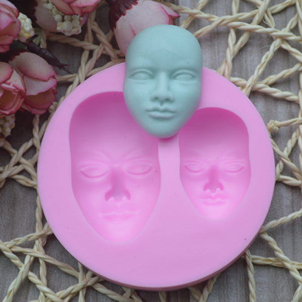 Human Face Silicone Fondant Mold Chocolate Polymer Clay Mould