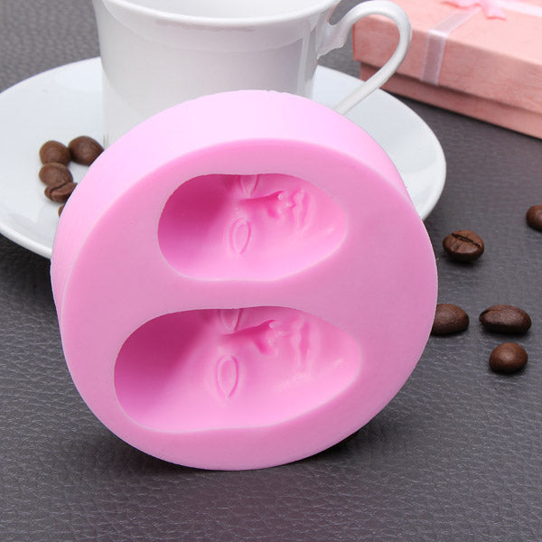 Human Face Silicone Fondant Mold Chocolate Polymer Clay Mould