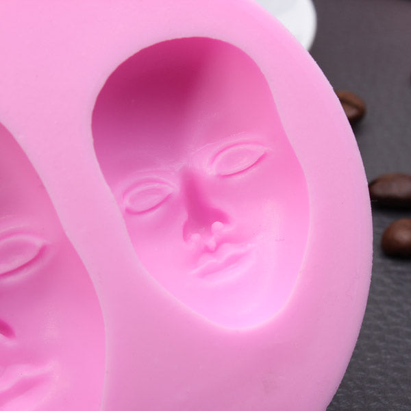 Human Face Silicone Fondant Mold Chocolate Polymer Clay Mould