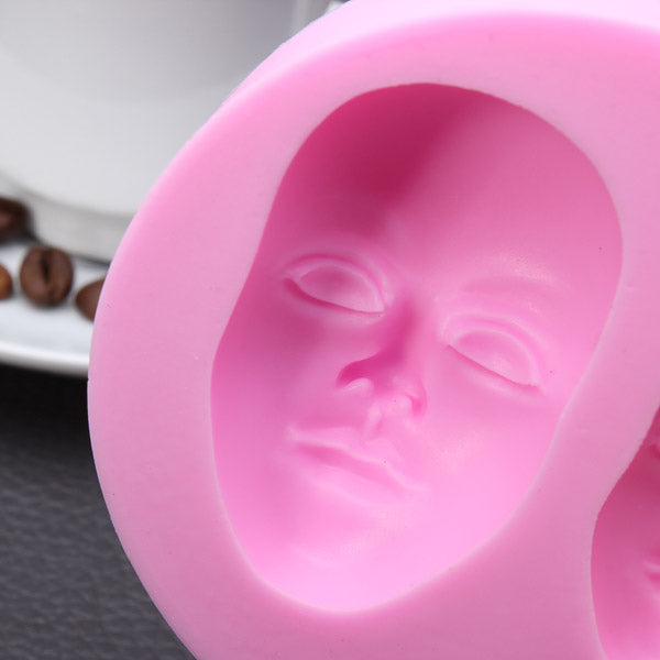 Human Face Silicone Fondant Mold Chocolate Polymer Clay Mould