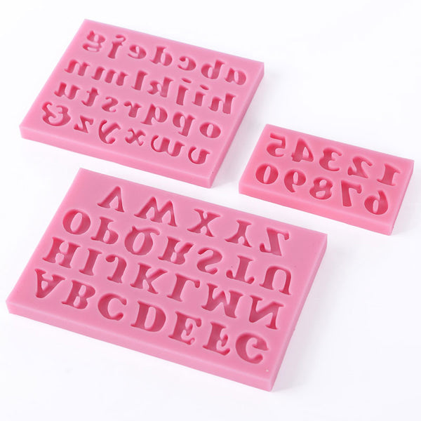 Honana 3Pcs Letters & Numbers Fondant Cake Molds Soap Chocolate Mold