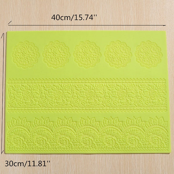 Large Silicone Lace Flower Mat Embosser Fondant Cake Mold Flower Pattern Baking Tools