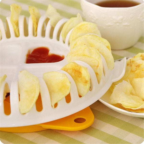 Kitchen Microwave Apple Potato Vegetable Crisp Chip Slicer Maker 