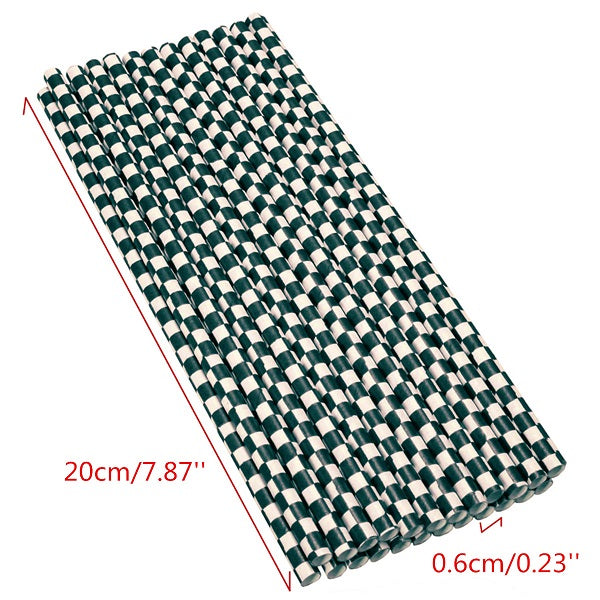 Biodegradable Checkered Pattern Paper Drinking Straws Striped Birthday For Wedding Party