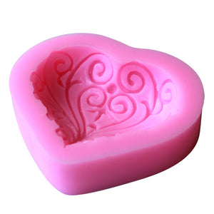 3D Love Shape Silicone Lace Mold Chocolate Candy Jello Mould Cake Decorating Tools