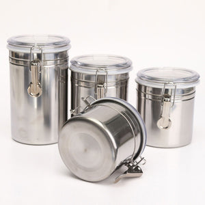 Durable Stainless Steel Canister Airtight Sealed Canister Spice Dry Storage Container Snack Cans