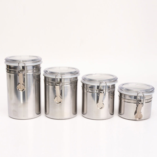 Durable Stainless Steel Canister Airtight Sealed Canister Spice Dry Storage Container Snack Cans