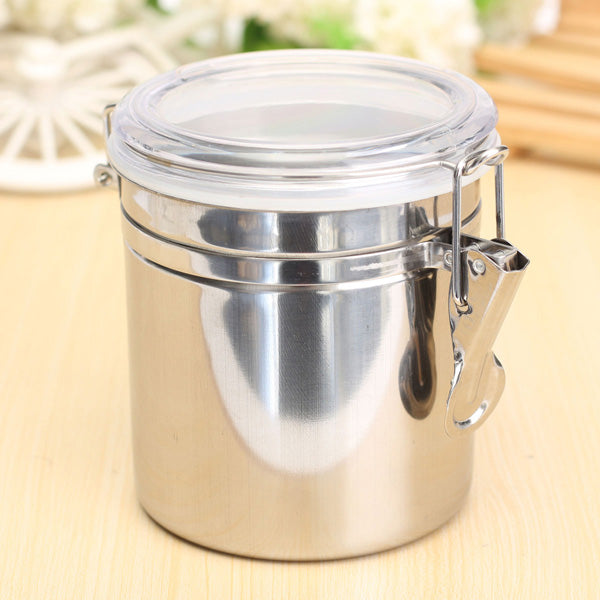 Durable Stainless Steel Canister Airtight Sealed Canister Spice Dry Storage Container Snack Cans