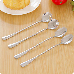 Honana Stainless Steel Long Handle Coffee Milk Mixing Spoon Scoop Cutlery