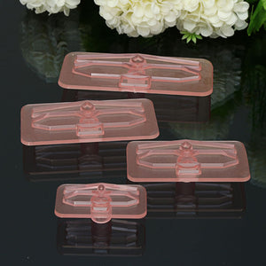 4Pcs Plastic Bow Cake Cutter Molds Icing Cookie Biscuit Fondant Embosser Craft