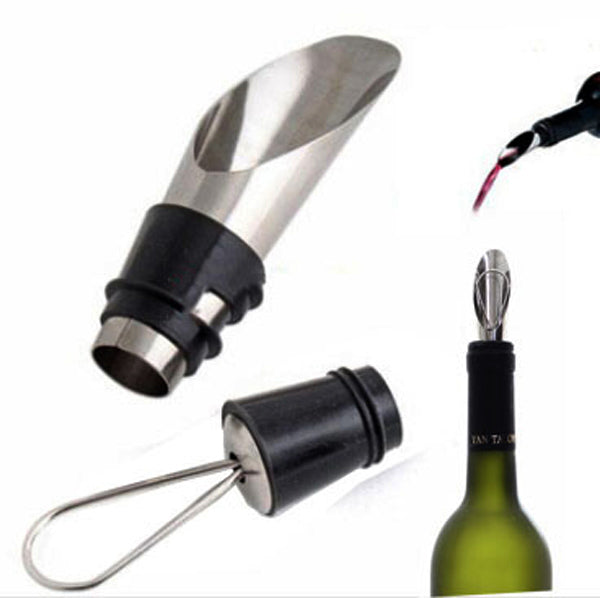 Stainless Steel Wine Pourers Wine Funnel Bottle Pourer Dumping Wine Stoppers Plug Bar Tools 