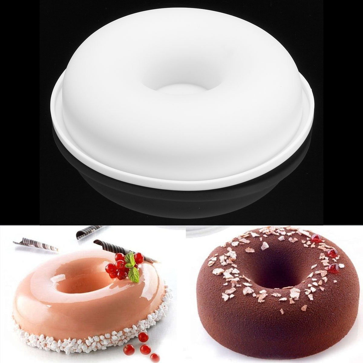 Silicone Non-stick Donut Cake Mould Muffin Chocolate Mousse Pan Baking Mold